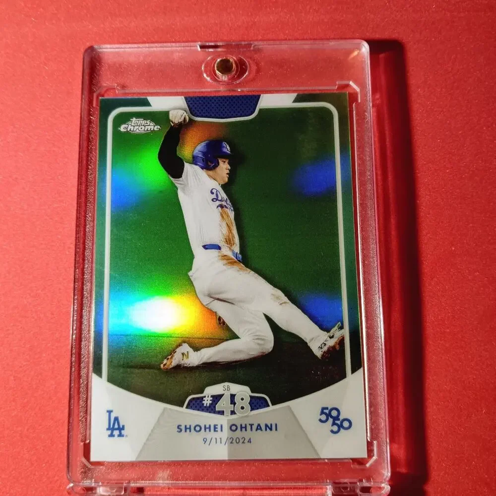 Shohei Ohtani Topps 50/50 Set SB #48 card #95 Green Chrome Refractor SSP 05/75 - Picture 1 of 8
